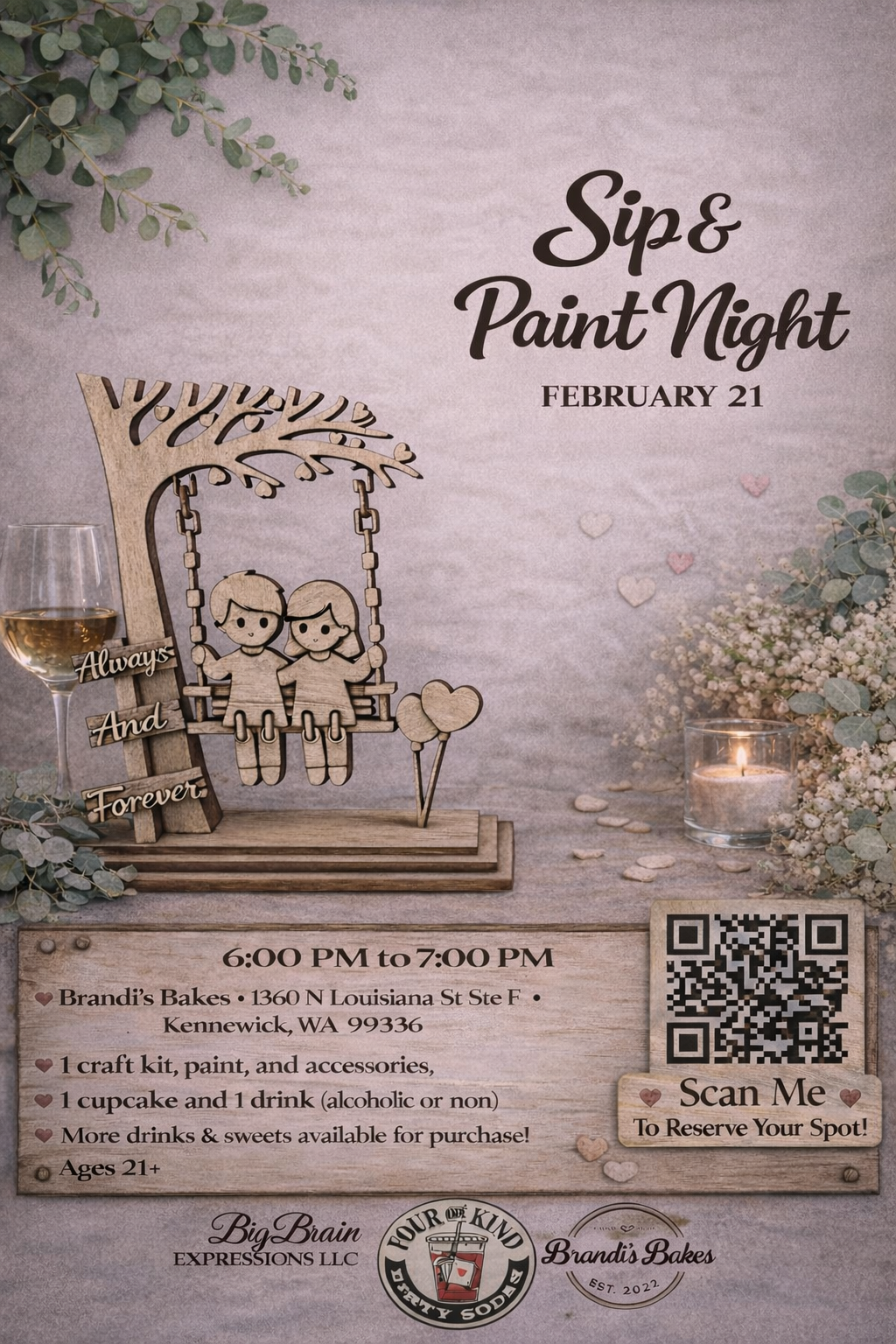 Sip and Paint-February - Valentines Themed